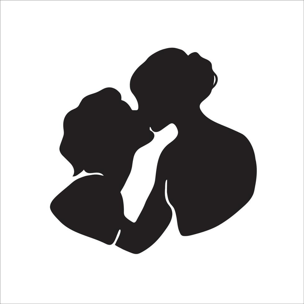 omhelzing liefdes schoonheid met deze boeiend illustratie van een silhouet van een zoenen meisje lesbienne paar. een viering van liefde en aanvaarding. vector