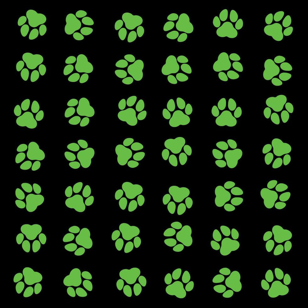 groen poot patroon Aan zwart achtergrond vector