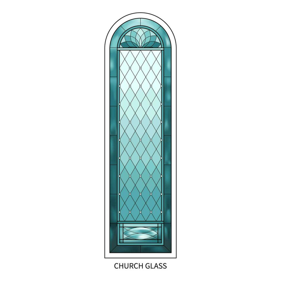 kerk glas rang gebrandschilderd venster. vector