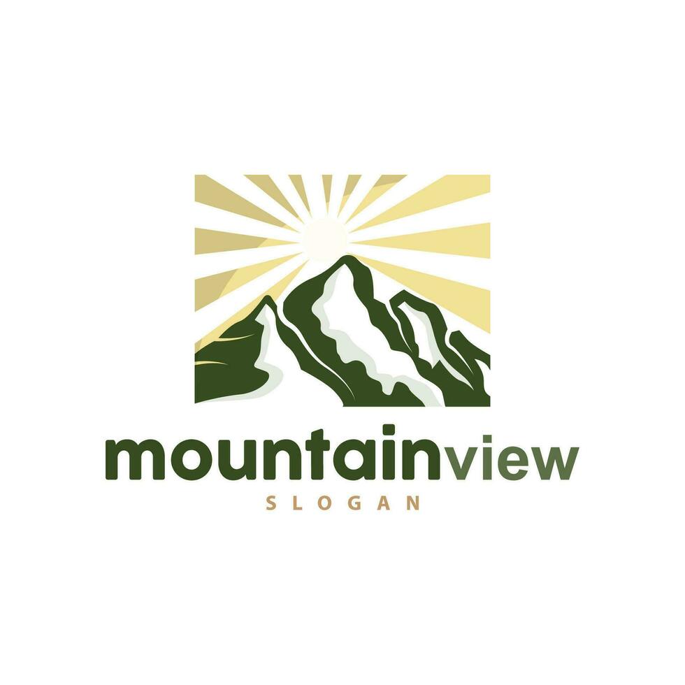 berg natuur landschap logo gemakkelijk minimalistische ontwerp, vector illustratie symbool sjabloon