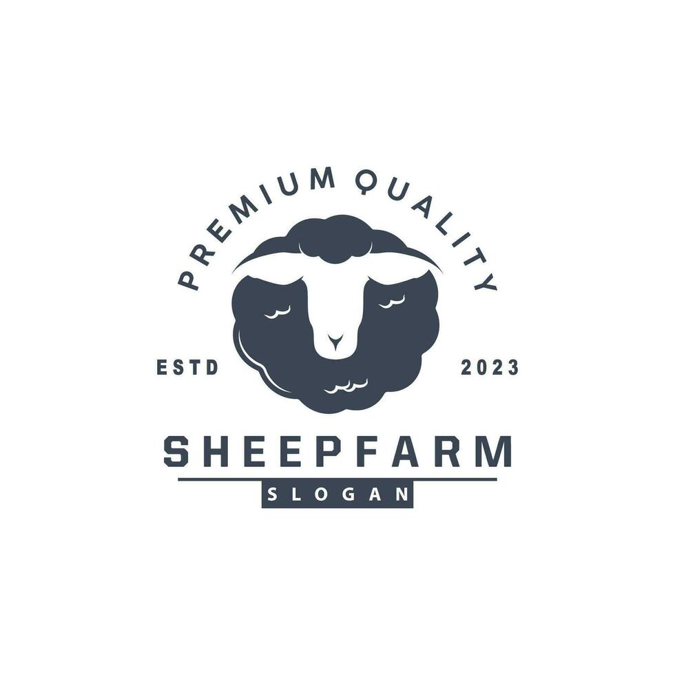 schapen boerderij logo ontwerp inspiratie gemakkelijk silhouet retro typografie vector