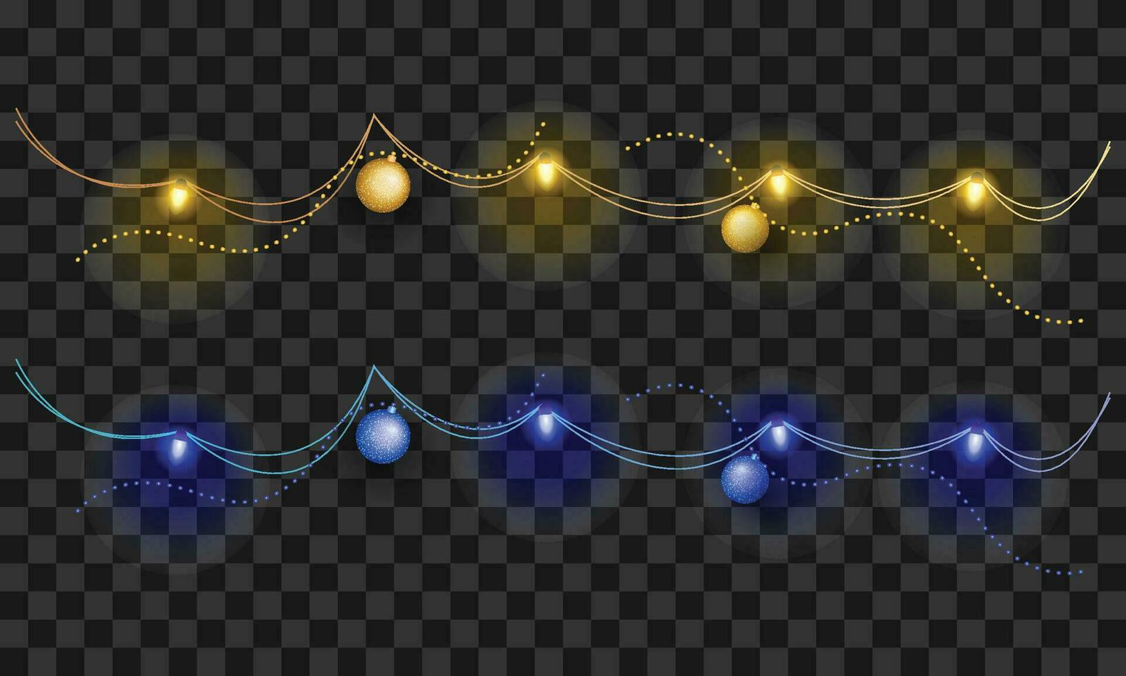 vector realistisch Kerstmis lichten en ballen verzameling