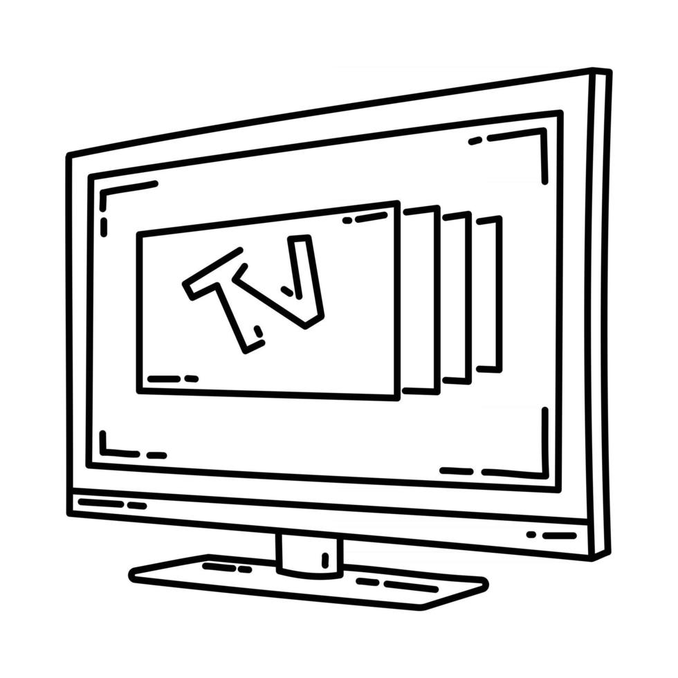 televisiezender icoon. doodle hand getrokken of schets pictogramstijl vector