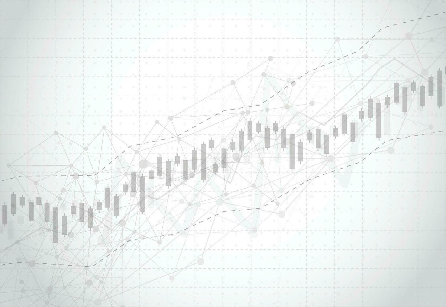 zakelijke kaars stok grafiek grafiek van aandelenmarkt investeringen handel op achtergrondontwerp. bullish point, trend van grafiek. vector illustratie