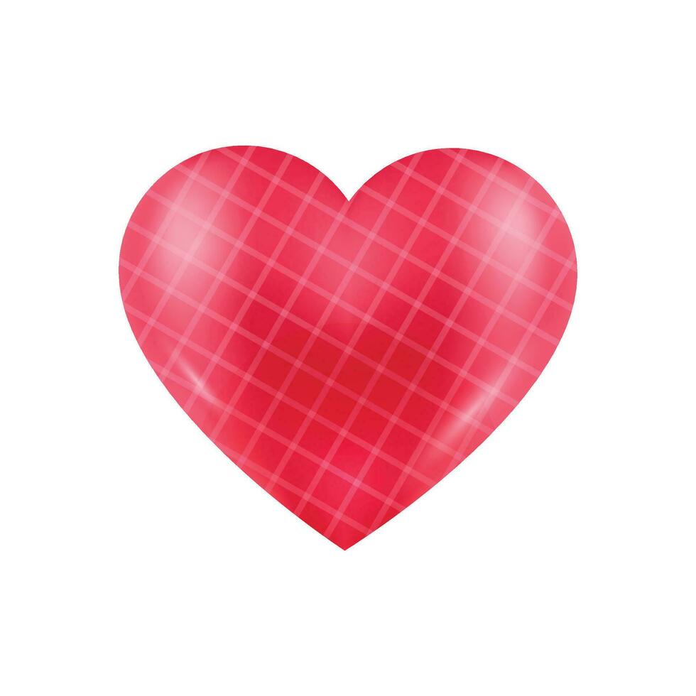 vector rood naadloos plaid hart Aan wit achtergrond