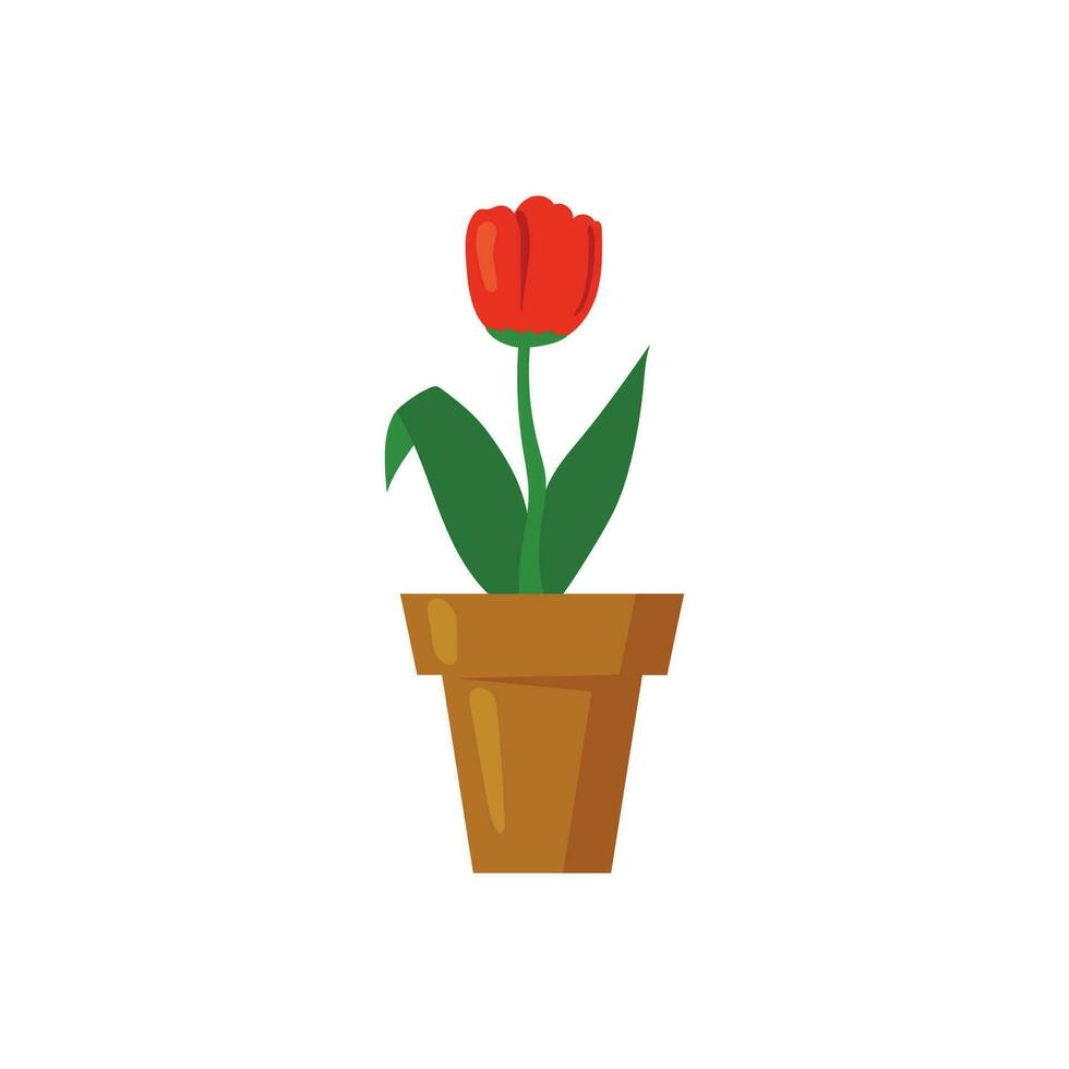 vector tulpen in de pot vector illustratie