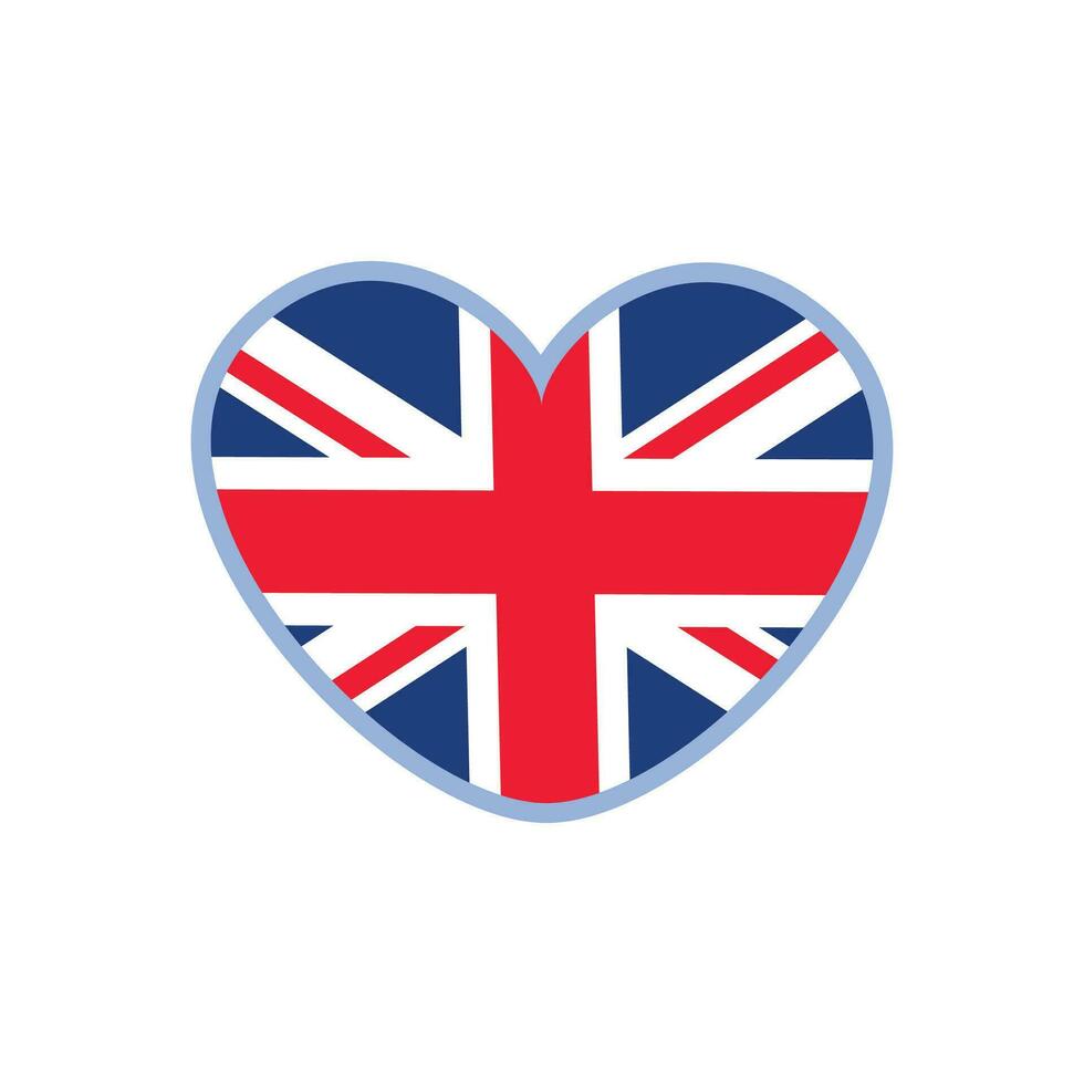 vector hart vorm Brits vlag Aan wit achtergrond