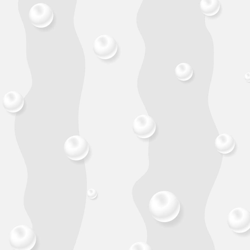 abstract minimaal grijs golvend achtergrond met glanzend 3d ballen vector