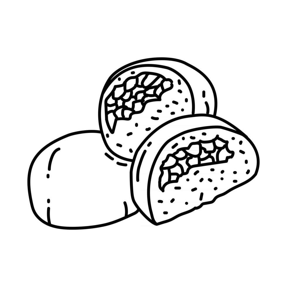 bakpao icoon. doodle hand getrokken of schets pictogramstijl vector