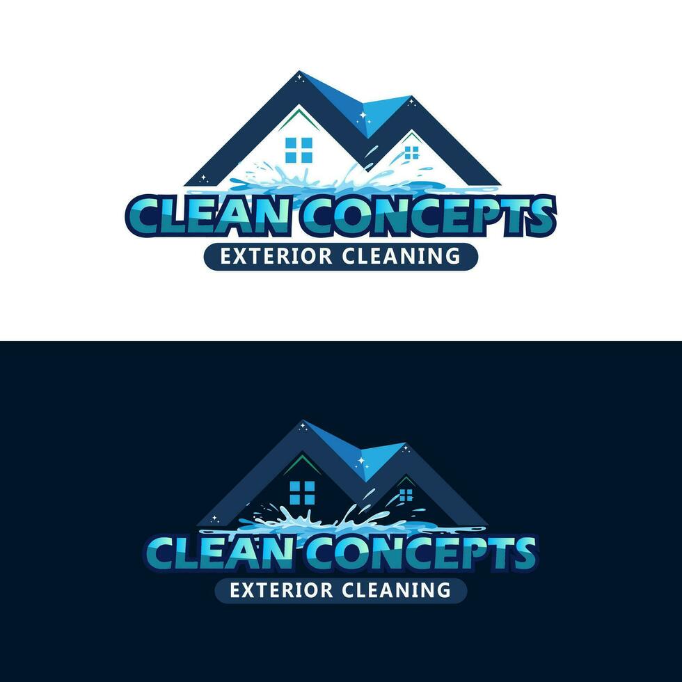 schoonmaak consept huis wassen logo ontwerp vector sjabloon