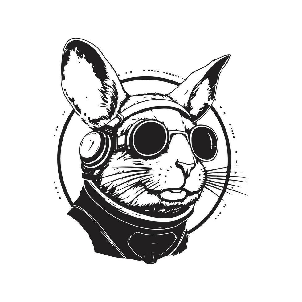 chinchilla sci vb, wijnoogst logo lijn kunst concept zwart en wit kleur, hand- getrokken illustratie vector