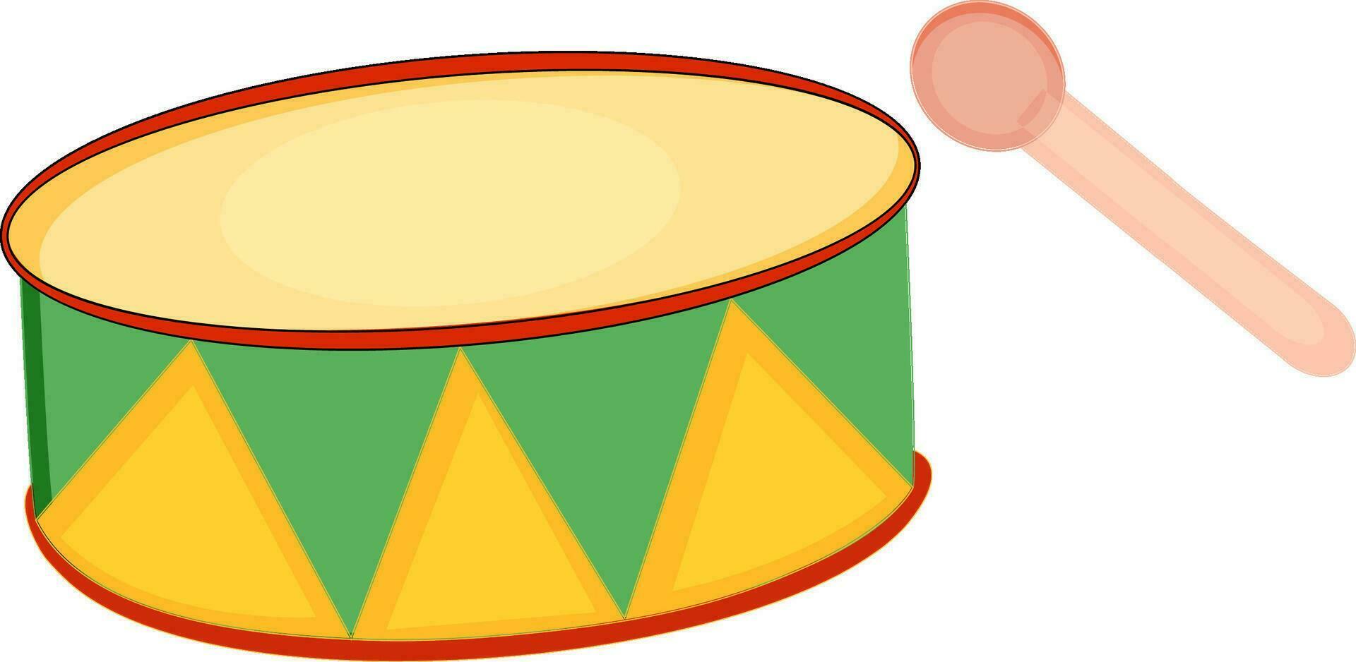 illustratie van trommel met stok. vector