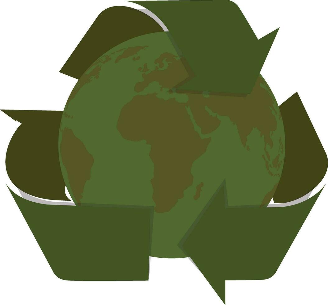 recycling pijlen met aarde. vector