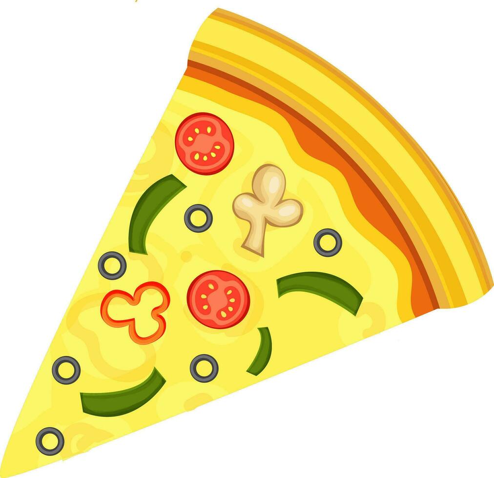 vlak illustratie van pizza plak. vector
