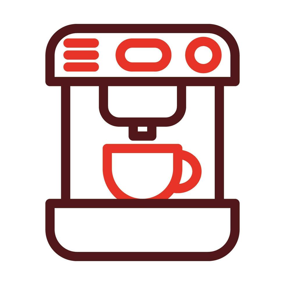 koffie machine dik lijn twee kleur pictogrammen voor persoonlijk en reclame gebruiken. vector