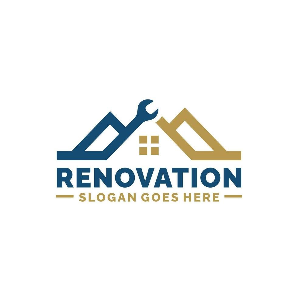huis vernieuwing logo ontwerp vector illustratie