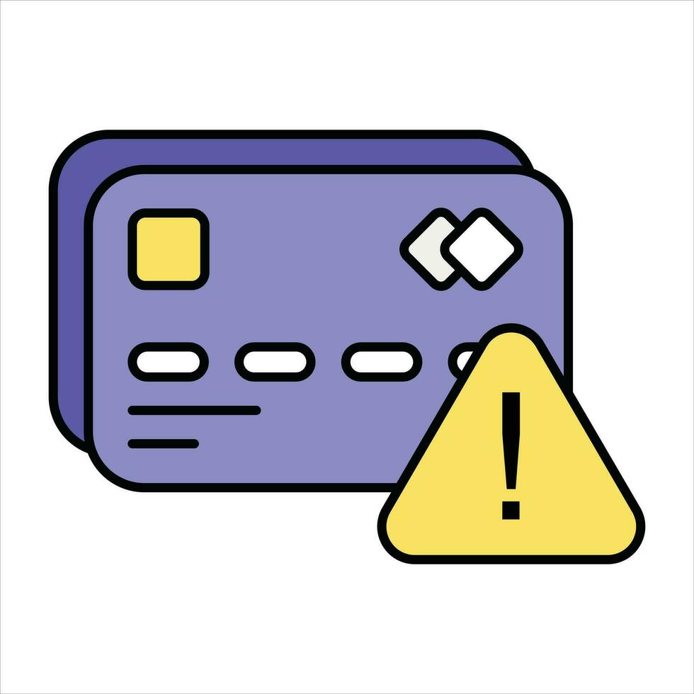 Geldautomaat kaart fout kleur schets icoon ontwerp stijl vector