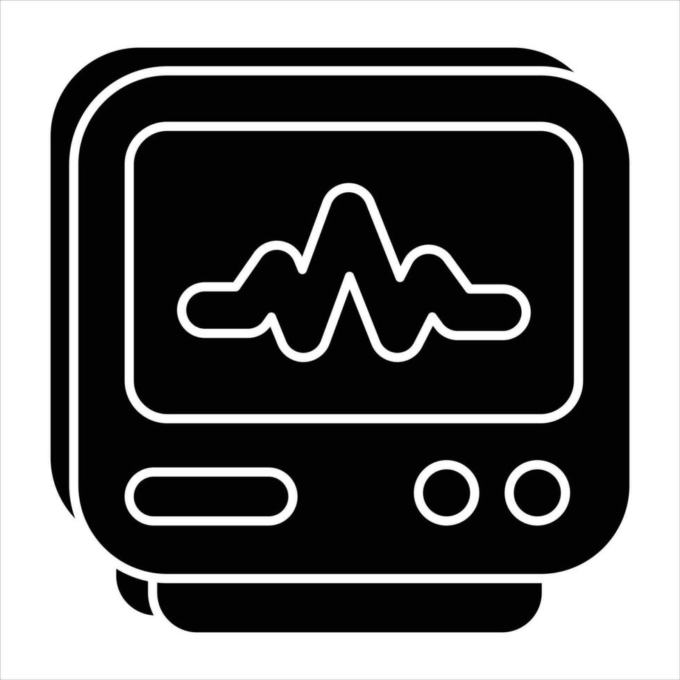 ecg machine glyph icoon ontwerp stijl vector