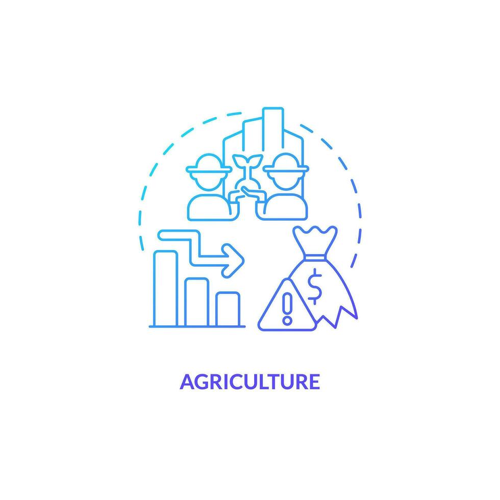 2d helling landbouw dun lijn icoon concept, geïsoleerd vector, illustratie vertegenwoordigen overproductie. vector