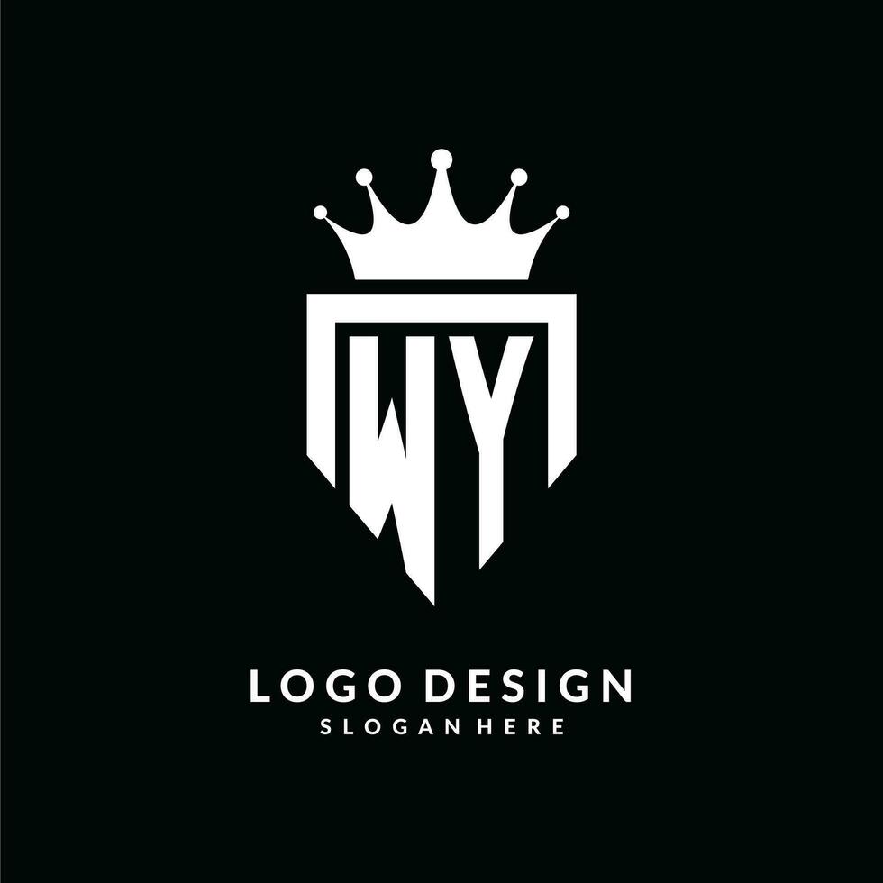 brief wy logo monogram embleem stijl met kroon vorm ontwerp sjabloon vector