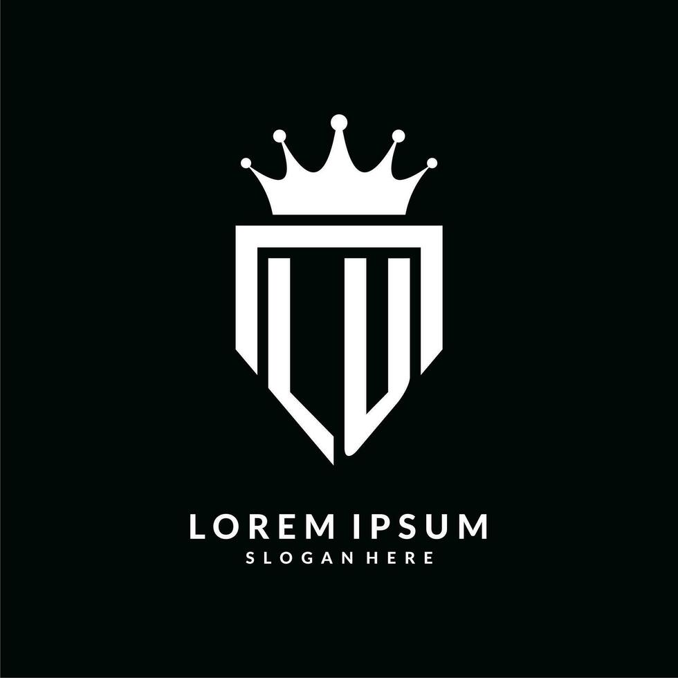brief lu logo monogram embleem stijl met kroon vorm ontwerp sjabloon vector