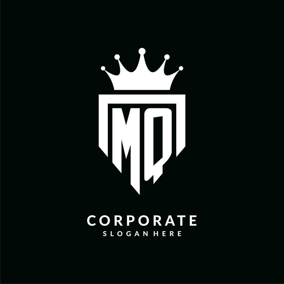 brief mq logo monogram embleem stijl met kroon vorm ontwerp sjabloon vector