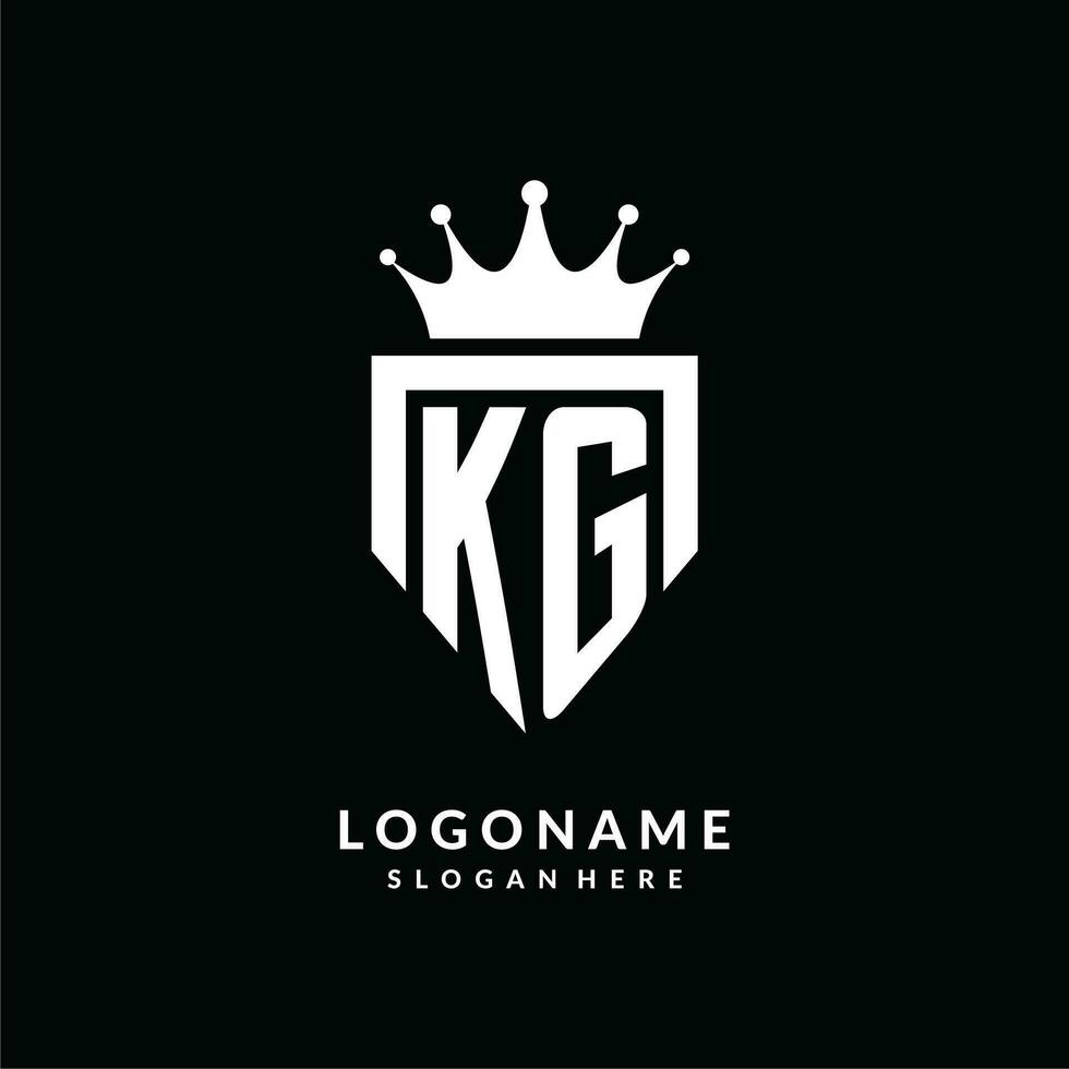 brief kg logo monogram embleem stijl met kroon vorm ontwerp sjabloon vector