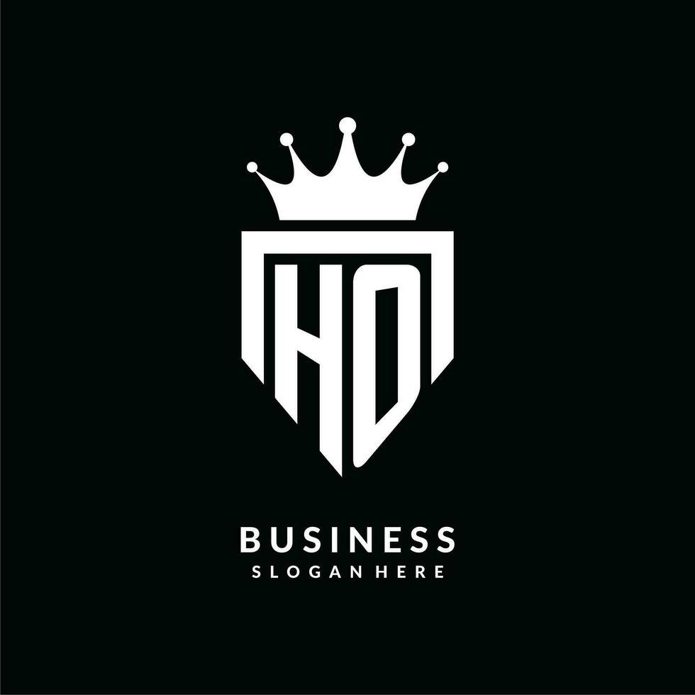 brief ho logo monogram embleem stijl met kroon vorm ontwerp sjabloon vector