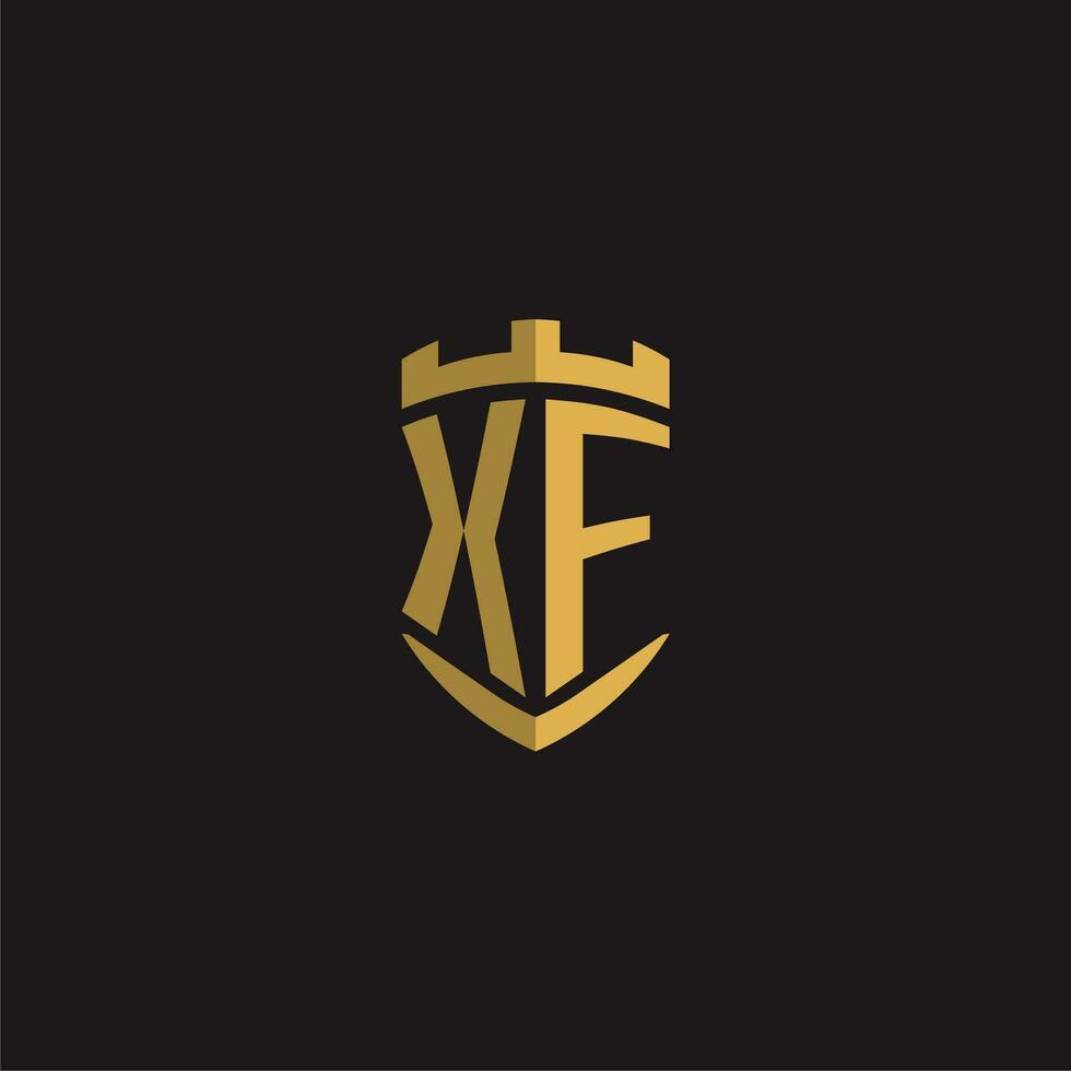 initialen xf logo monogram met schild stijl ontwerp vector