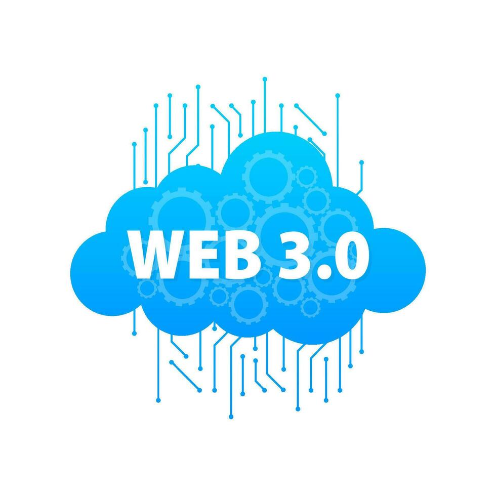web 3.0 is een nieuw generatie van de internetten. internet blockchain technologie. vector
