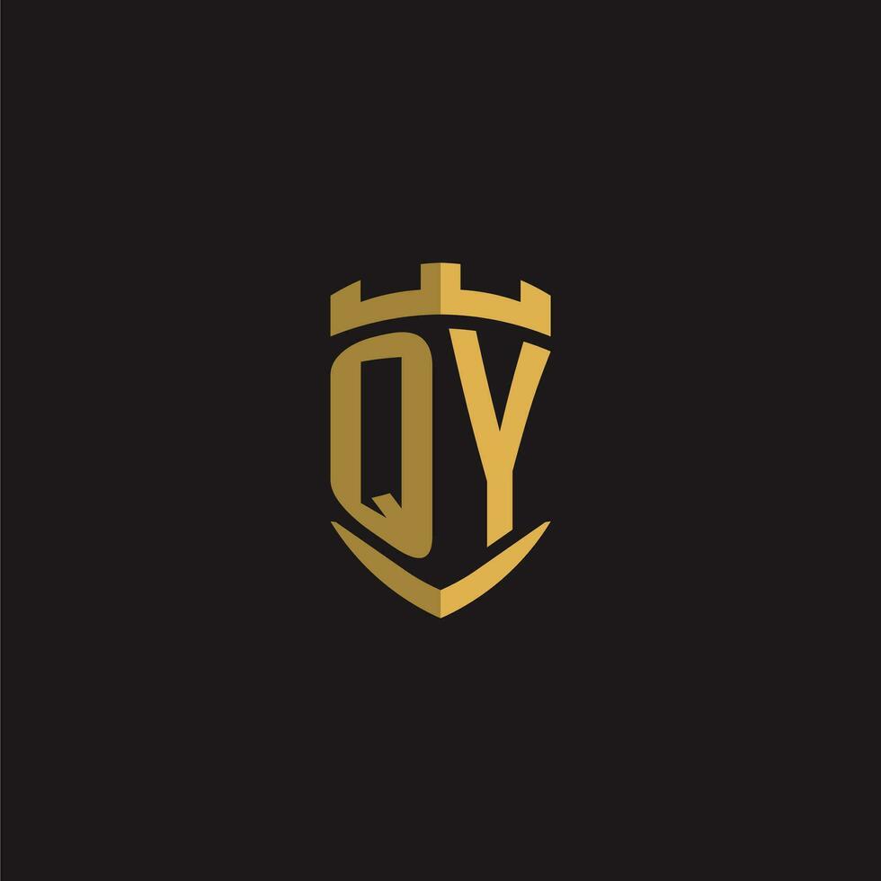 initialen qy logo monogram met schild stijl ontwerp vector