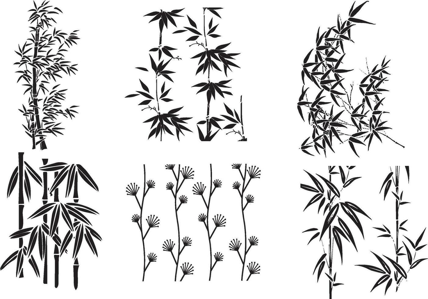 bamboe vector patroon en besnoeiing uit