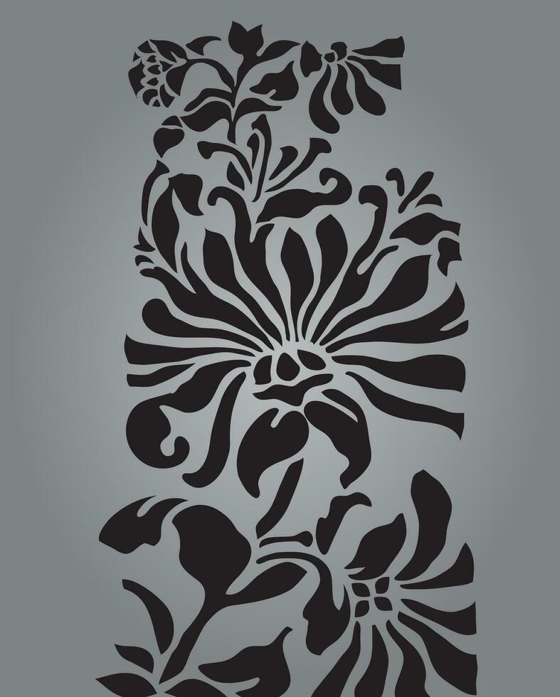 bloemen zwart en wit vector patroon