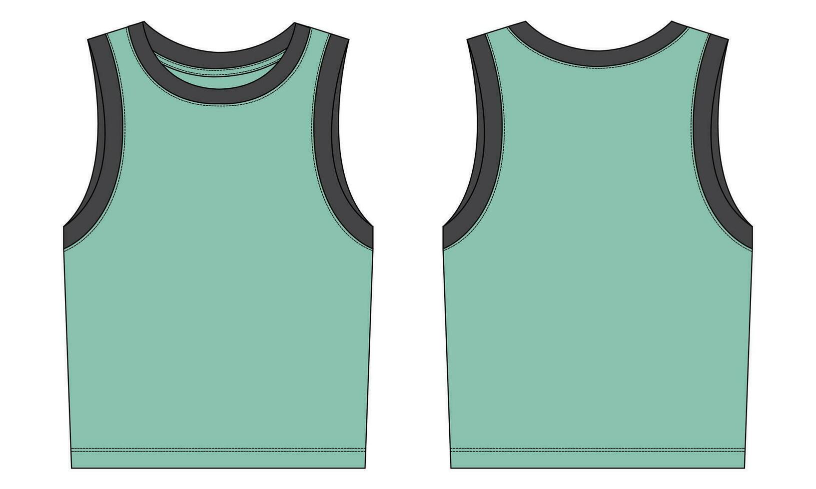 Dames tank top tops vector illustratie sjabloon voorkant en terug keer bekeken geïsoleerd Aan wit achtergrond