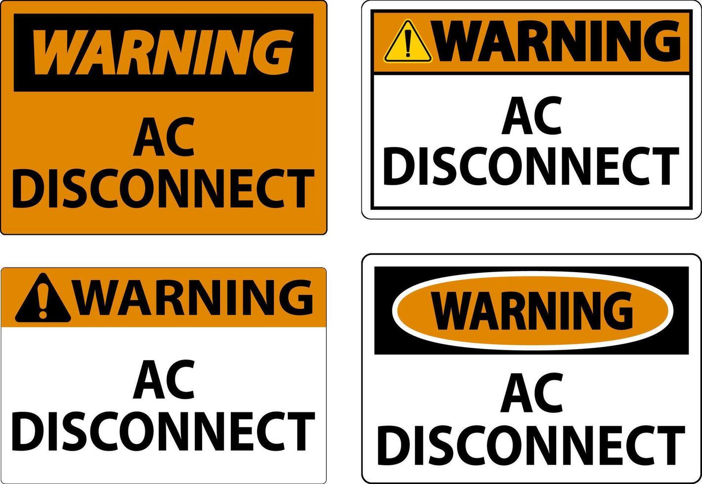 waarschuwing teken, ac verbinding verbreken teken vector