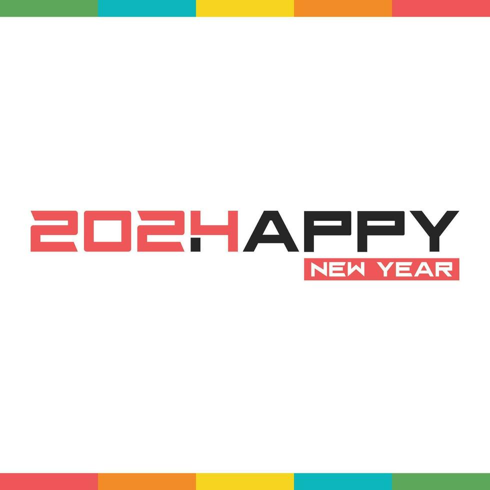 gelukkig nieuw jaar 2024 ontwerp. kleurrijk premie vector ontwerp voor poster, banier, groet en nieuw jaar 2024 viering.