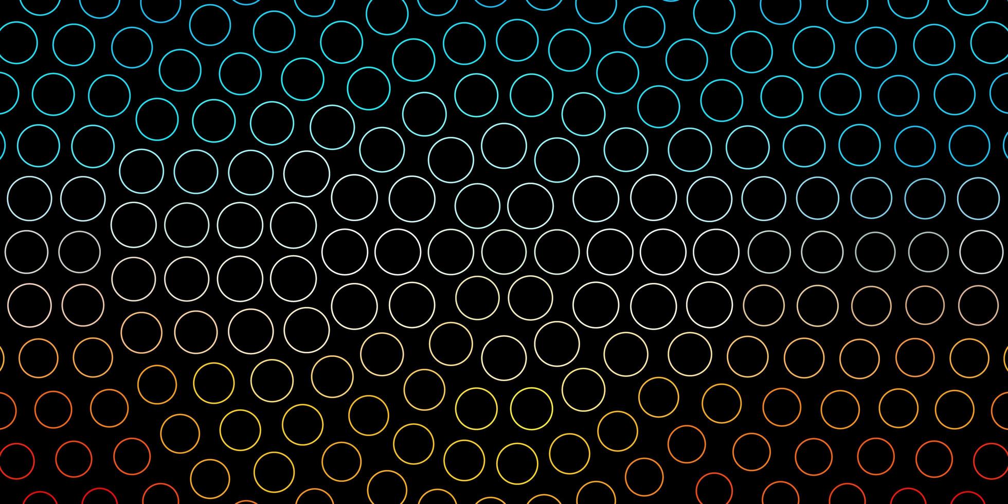 donkerblauwe, gele vectorachtergrond met cirkels. abstracte kleurrijke schijven op eenvoudige gradiëntachtergrond. patroon voor boekjes, folders. vector