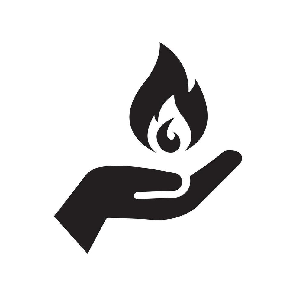 hand- Holding een brand icoon, vlak ontwerp het beste vector icoon