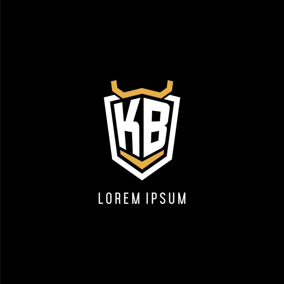 eerste kb meetkundig schild esport logo monogram ontwerp stijl vector