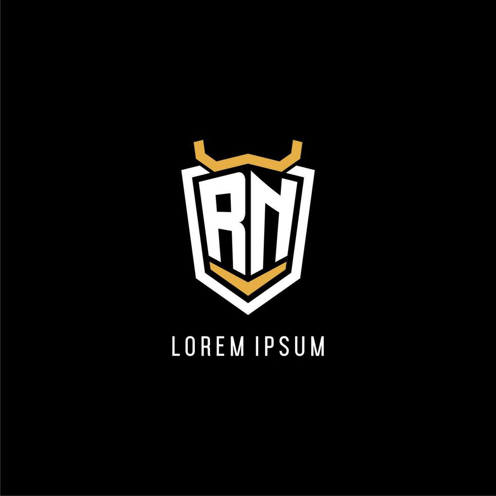 eerste rn meetkundig schild esport logo monogram ontwerp stijl vector