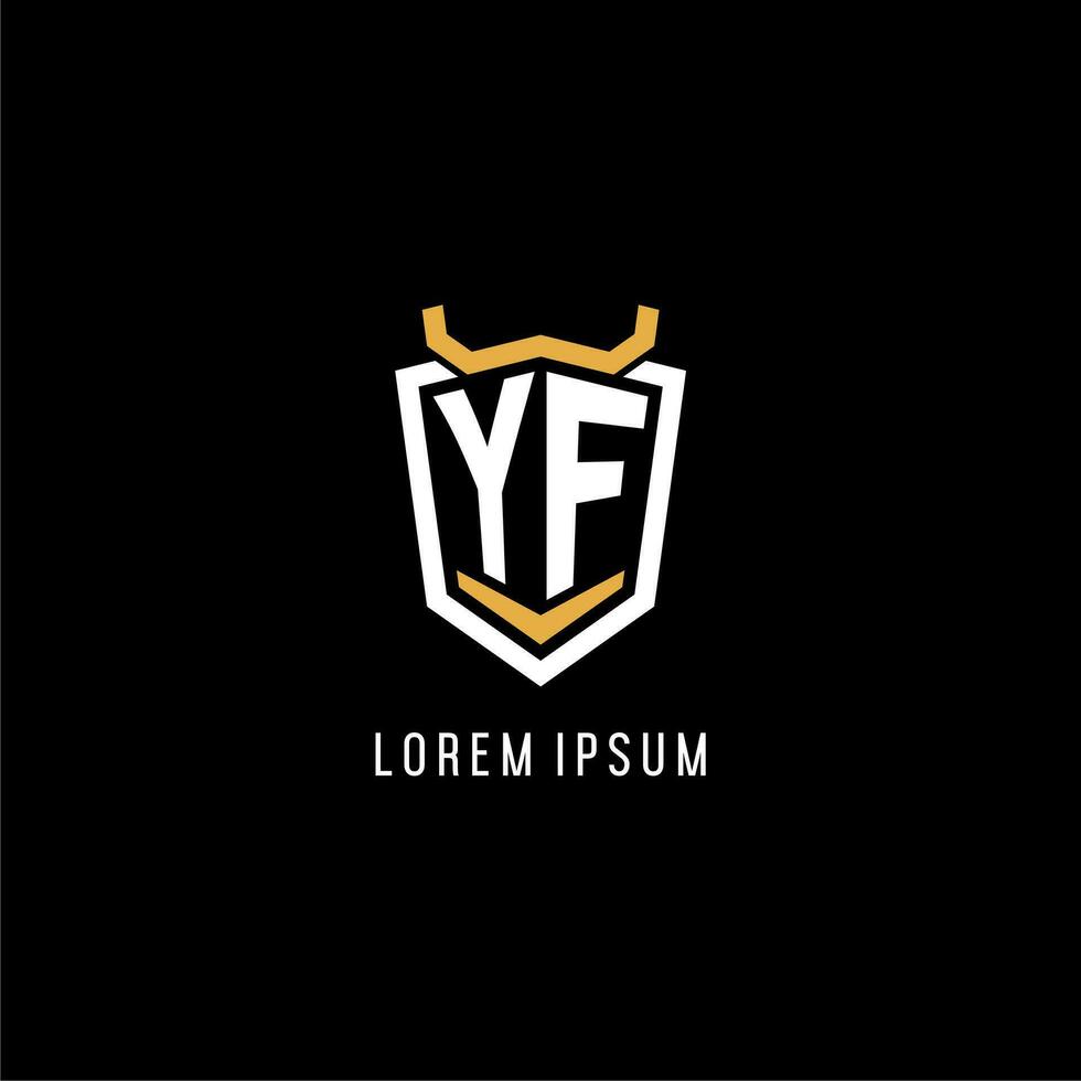 eerste yf meetkundig schild esport logo monogram ontwerp stijl vector