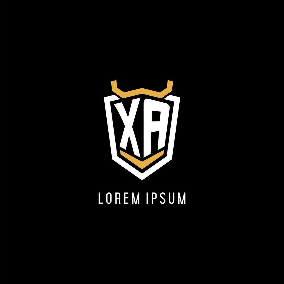 eerste xa meetkundig schild esport logo monogram ontwerp stijl vector