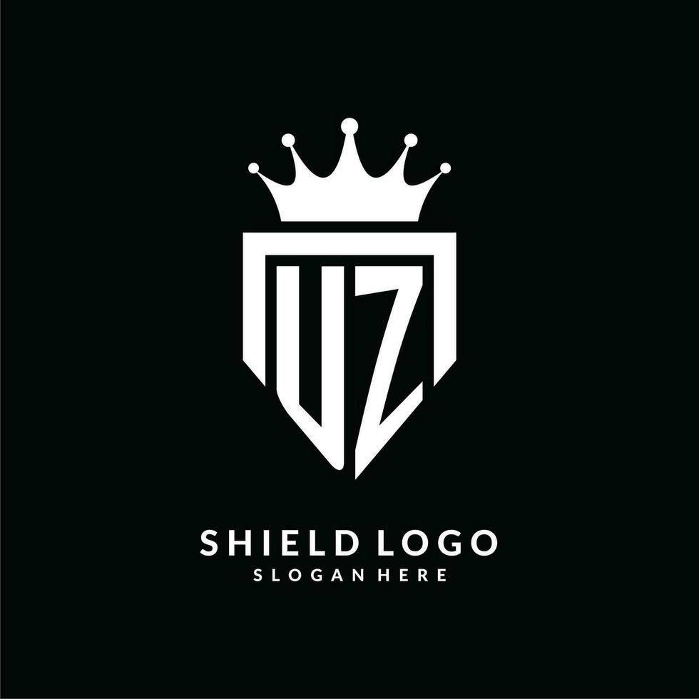 brief uz logo monogram embleem stijl met kroon vorm ontwerp sjabloon vector