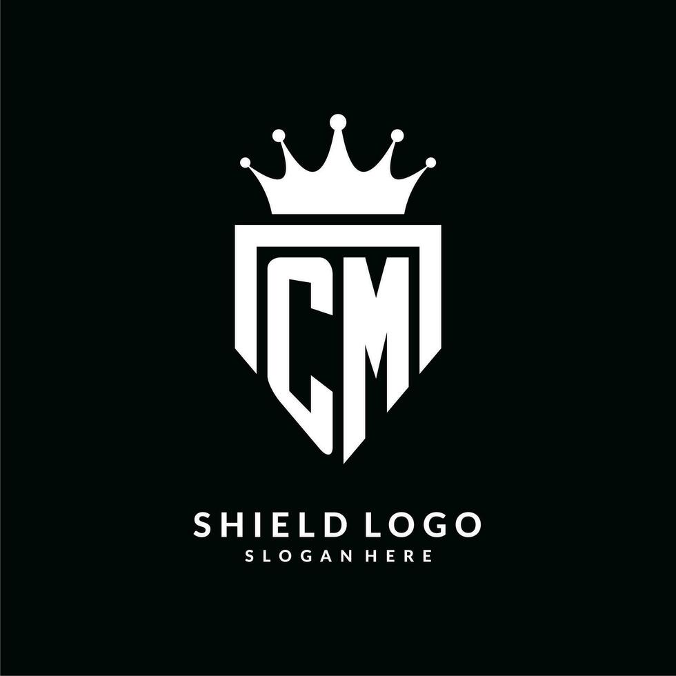 brief cm logo monogram embleem stijl met kroon vorm ontwerp sjabloon vector