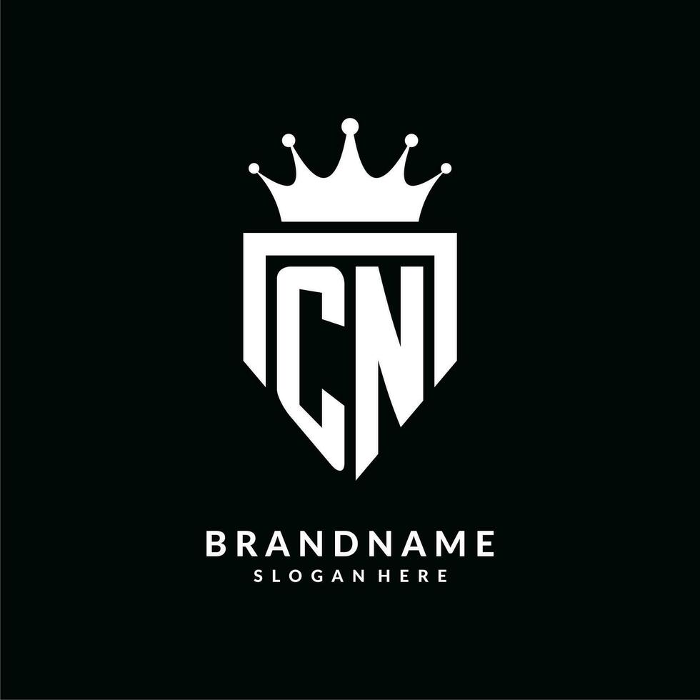 brief cn logo monogram embleem stijl met kroon vorm ontwerp sjabloon vector