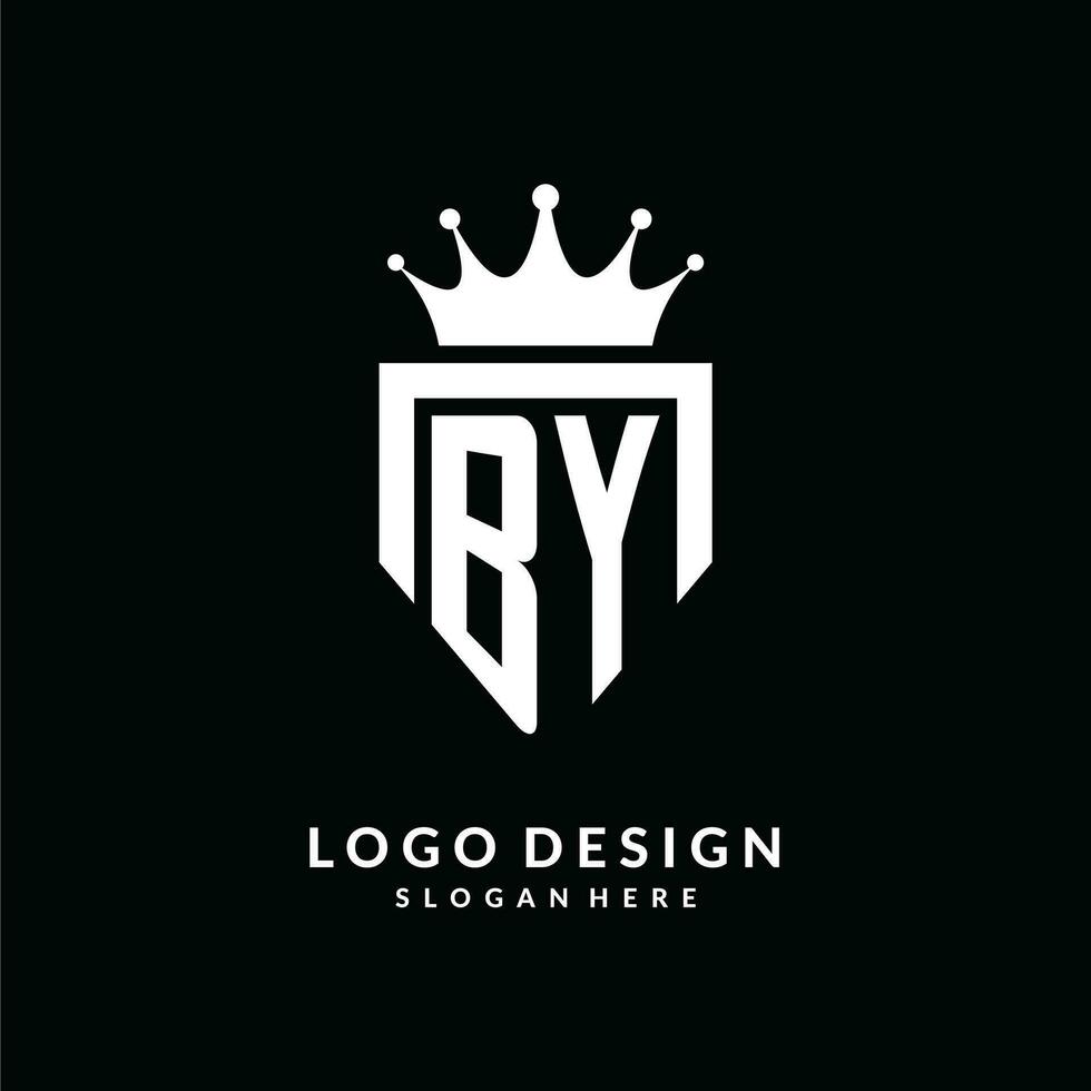 brief door logo monogram embleem stijl met kroon vorm ontwerp sjabloon vector