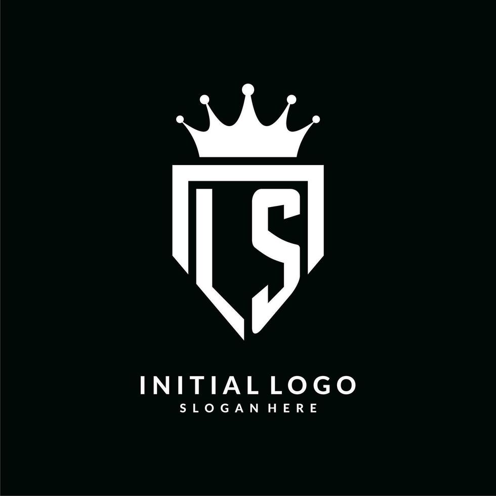 brief ls logo monogram embleem stijl met kroon vorm ontwerp sjabloon vector