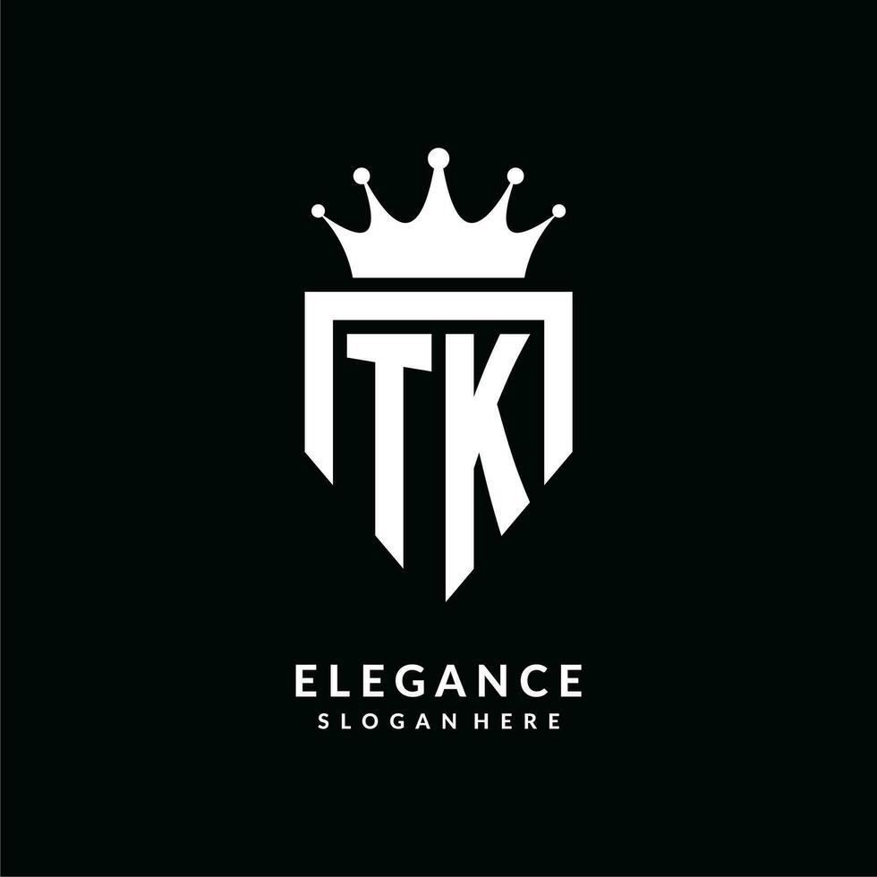 brief tk logo monogram embleem stijl met kroon vorm ontwerp sjabloon vector
