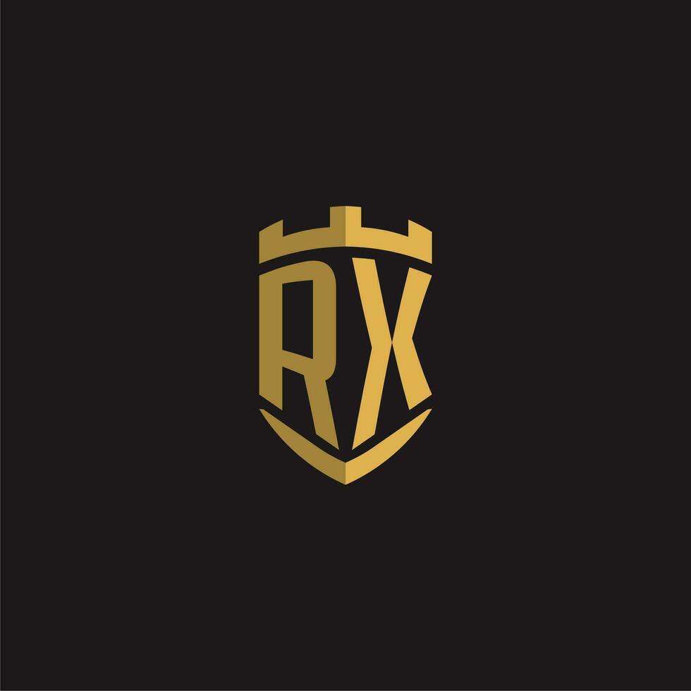 initialen rx logo monogram met schild stijl ontwerp vector