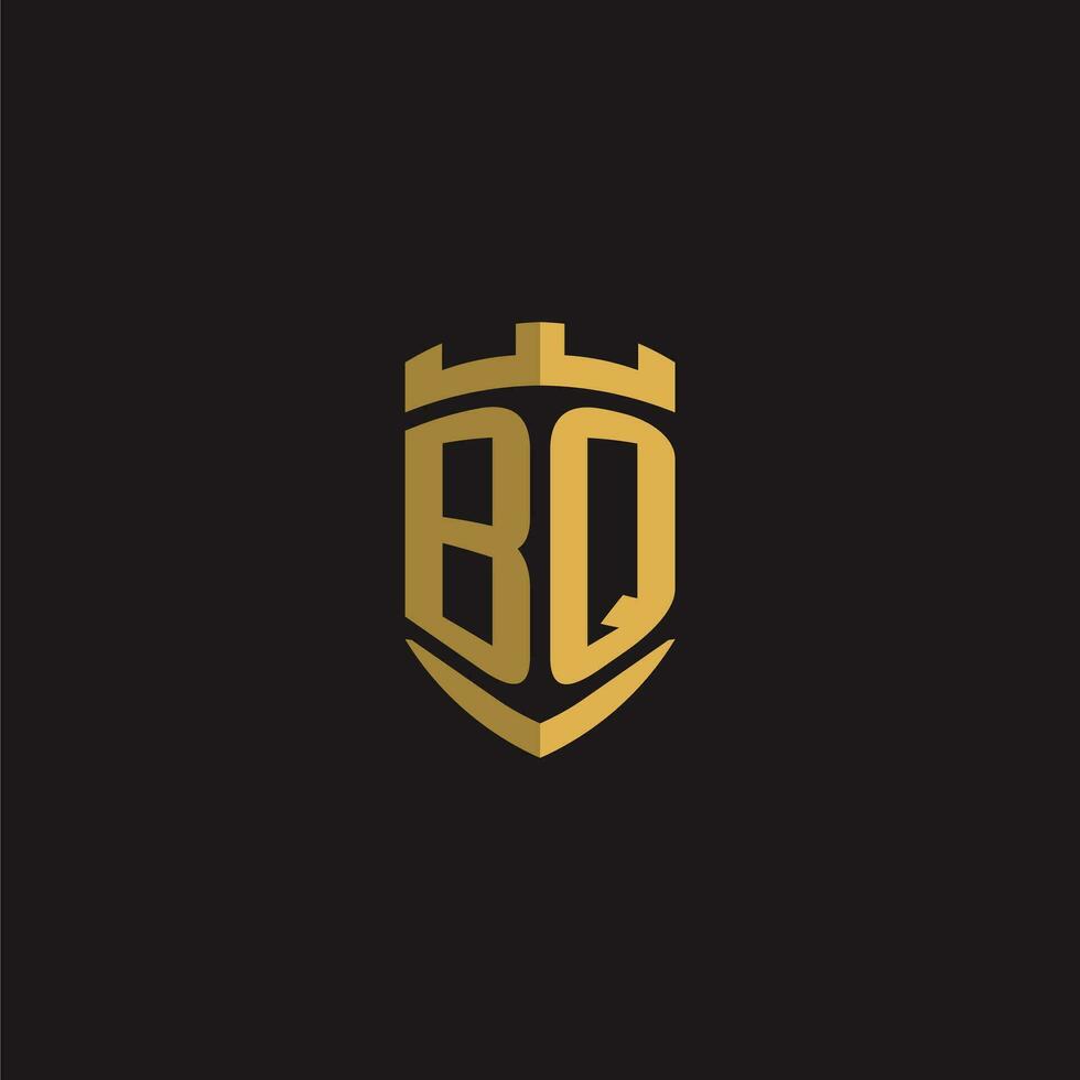 initialen bq logo monogram met schild stijl ontwerp vector